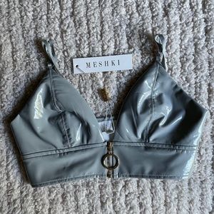 Meshki faux leather top (brand new, with tags)